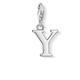 Thomas Sabo Damen Charm-Anhänger Buchstabe A-Z Charm Club Geschwärzt 925 Sterling Silber, Buchstabe Y