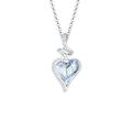 Elli Damen-Kette mit Anhänger Herz Liebe 925 Sterling-Silber blau Herzschliff Kristall 45 cm