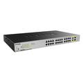 D-Link DGS-1026MP Layer2 PoE+ Gigabit Switch (26-Ports, davon 24 x 10/100/1000 Mbit/s PoE-Ports und 2 Gigabit Combo Uplink-Ports), schwarz