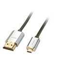 LINDY 41682 - HDMI-Kabel auf Typ Mini-HDMI A/D 4.5 Meter CROMO Slimline High Speed, 4K@60Hz HDMI 2.0 10.28G 3D 1080p HDCP 2.2 ARC CEC, ATC-getestet, Kompatibel mit Fernseher, Monitor, Tablette, Kamera