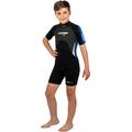 Cressi Unisex-Kinder Med X Jr Wetsuit 2.5mm Shorty Neoprenanzug Ideal zum Schnorcheln und Tauchen in gemäßigten Gewässern, Schwarz/Blau, S (8/9 Jahre)