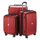 Hauptstadtkoffer - X-Berg - 3er Koffer-Set Hartschalen-Koffer Koffer Trolley Rollkoffer Reisekoffer, TSA, (S, M & L) Rot matt