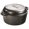 Lodge 4,7 Liter/5 Quart Hänge Gusseisen Double Dutch Oven (mit Schlaufe Griffe)-Parent, schwarz, 5 Quart