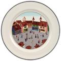 Villeroy & Boch Design Naif Speiseteller "Dorf", 27 cm, Premium Porzellan, Weiß/Bunt