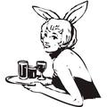 Indigos WG20035-90 Wandtattoo w035 Bunny Hase Sexy Frau Wandaufkleber, 96 x 86 cm, silber