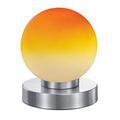 Reality Kugellampe Lampe Tischleuchte Touch Me Dimmer ~ Nickel matt, Glas opal orange