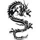 INDIGOS WG20007-22 Wandtattoo w007 Drachen China Japan Monster, 96 x 62 cm, gelb