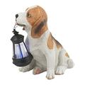 Globo Solar Außenleuchte Kunststoff Hund schwarz-weiß1 x LED weiß, 22 x 17 cm, H: 25.5 cm, 33371