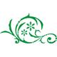 INDIGOS UG 4051095237167 Wandtattoo/Wandaufkleber - E36 Abstraktes Design Tribal/Minimalistische Blumenranke mit Schöner Großer Blüte und Verzierungen 160x85 cm - grün, Vinyl, 160 x 85 x 1 cm