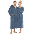 CelinaTex Bademantel mit Kapuze für Damen und Herren, Saunamantel weich und flauschig, Coral-Fleece Morgenmantel Florida L indigo blau 0001281