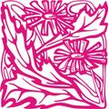 Indigos 4051095288688 Wanderaufkleber - e68 strahlende Blümchen mit Blättern, Vinyl, rosa, 96 x 95 x 1 cm