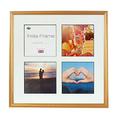Inov8 Insta-Frame Bilderrahmen, 40 cm x 40 cm für 4 Instagram-Fotos/quadratische Fotos mit weißer Halterung und schwarzem Einsatz, 2 Stück, Farbe: goldfarben 600