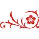 INDIGOS UG 4051095216254 Wandtattoo/Wandaufkleber - E49 Abstraktes Design Tribal/schöne Blumenranke mit großer Blüte und Punkten zur Verzierung 240x116 cm - rot, Vinyl, 160 x 112 x 1 cm