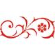 INDIGOS UG 4051095168379 Wandtattoo/Wandaufkleber - E21 Abstraktes Design Tribal/schöne Minimalistische Blumenranke mit Punkten und Großer Blüte 240 x95 cm - rot, Vinyl, 240 x 95 x 1 cm