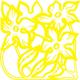 Indigos 4051095297086 Wanderaufkleber - e56 Blätterwerk Blatt Blüte Blumen Pflanzen Ranke, Vinyl, gelb, 80 x 79 x 1 cm