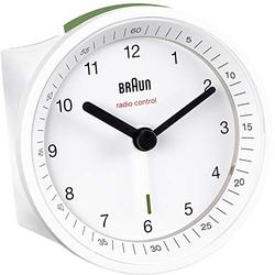 Braun BNC007WHWHRC Radio Controlled Alarm Clock, Plastik, White, 8 x 8 x 6.5 cm
