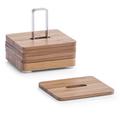 Zeller 25338 Glasuntersetzer-Set 7-teilig 9 x 9 x 9 cm, Bamboo/Chrom