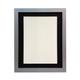 Frames by Post 12 x 10 Zoll 25 mm breiter H7 Bild-/Fotorahmen mit schwarzem Passepartout für Bildgröße 10 x 8 Zoll, silberfarben