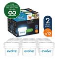 Aqua Optima Evolve 2-Jahre-Packung, 12 x 60-Tage-Wasserfilter - Für *BRITA Maxtra (nicht *Maxtra+) EVD912 (Verpackung sortiert)