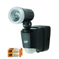 GP Safeguard RF1 - drahtlose, batteriebetriebene Sicherheits-Lampe mit Bewegungsmelder und hellem LED-Strahler, wetterfest nach IP55, schwarz (inkl. Batterien und Installationsmaterial)