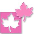 efco Maple Leaf, pink, 3 X Große, 73 x 67 mm