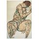 Artopweb Schiele - Sitzende Frau Mit Linker Hand In Haar (Paneele 65x100 cm)