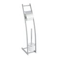 Wenko 16607100 Aluminio Stand WC-Garnitur Alicante, pulverbeschichtetes Metall, 15 x 74 x 28 cm, Silber matt