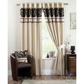 Just Contempo Vorhang, Polyester, Curtain Pair 90" x 54" (extra Wide Bay Window, Black (Cream Natural Brown Ivory Curtain, Stück: 1