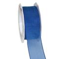 Unbekannt Zierband Rolle Draht Chiffon blau 25mx40mm