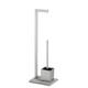 WENKO 20604100 Stand WC-Garnitur Granit - WC-Bürstenhalter, Edelstahl rostfrei, 23 x 73.5 x 19.5 cm, Satiniert