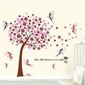 Walplus Wandaufkleber Rosa Baum Mauerdekor Kinder Wandsticker Aufkleber Dekoration Baum Fee Kinderzimmer Schlafzimmer Baby Kids