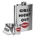 Premier Housewares 0508079 Flachmann Set Edelstahl Girls Night Out Design, 8 Unzen-Flasche 2 Tassen Funnel