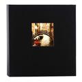 Goldbuch Fotoalbum mit Fensterausschnitt, Bella Vista, 25 x 25 cm, 60 weiße Seiten mit Pergamin-Trennblättern, Leinen, Schwarz, 24897