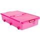 Tatay Aufbewahrungsbox mit Rollen, Kunststoff, 63 l, 77,5 x 45 x 18 cm, Fuchsia Translucide, 63 l