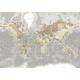 Incado Map design 1-Piece Fine Canvas World Map, Grey Vintage