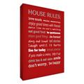 Feel Good Art Text-Druck auf Leinwand, House Rules, englischsprachig, 30,5 x 20,3 cm, Rot