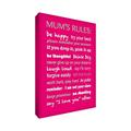 Feel Good Art 36 x 24 Zoll, A1, verschiedene Schriftarten Mum's Rules, Leinwand, Hot Pink