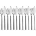 WMF Nuova Fischbesteck Set, 12-teilig, Fischgabel, Fischmesser, für 6 Personen, spülmaschinengeeignet, Cromargan Edelstahl poliert