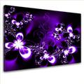 LANA KK - Leinwandbild "Blütentraum Black Pearl" abstraktes Design auf Echtholz-Keilrahmen – Fotoleinwand-Kunstdruck in lila, einteilig & fertig gerahmt in 60x40cm