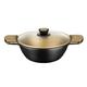 BRA Terra Wok, 28 cm, mit Glasdeckel, Silikongriffen, Gitter aus Aluminiumguss und Teflon Select Antihaftbeschichtung