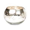 Insideretail 500842-12 Kürbis Glas Teelichthalter 6 x 6 cm, 12-er Set, mercury Glas mit antik lackiert