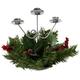 WeRChristmas Weihnachtsdekoration Natur-Tannenzapfen und Beeren, 22 cm, verzierter Tisch-Kerzenhalter