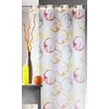 Home Maison Gardine Voile Bedruckt mit Welt Polyester 135 x 250 cm, orange, 135 x 250 cm