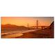 Dsign24 EG312500450 HD Echt-Glas Bild, San Francisco Sonne Wandbild Druck auf Glas, XXL, 125 x 50 cm