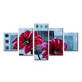 Visario 5608 Bilder und Kunstdrucke auf Leinwand Bild 160 x 80 cm, Blumen fünfteilig