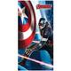 Avengers 042635 Badetuch Captain America, Baumwolle Velours, 75 x 150 cm