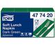 Tork 4774420 Soft Lunchservietten Dunkelgrün 1/8 Falz / 3-lagige, vorgefaltete Servietten für kleine Gerichte & Snacks / Advanced Qualität / 10 x 150 (1500) Papierservietten / 32,6 x 33 cm (B x L)