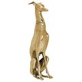 Wohnling Dekoration Design Dog aus Aluminium golden Windhund Skulptur Hundestatue