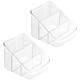 InterDesign Linus Küchen Organizer, Aufbewahrungsbox aus Kunststoff mit drei Fächern für Verpackungen und Gewürze, 2er-Set Boxen, durchsichtig