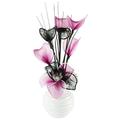 Flourish 813, gespritzter 791216 Vase, Lila/Weiß/Schwarz, Mini-Blume, Weiß